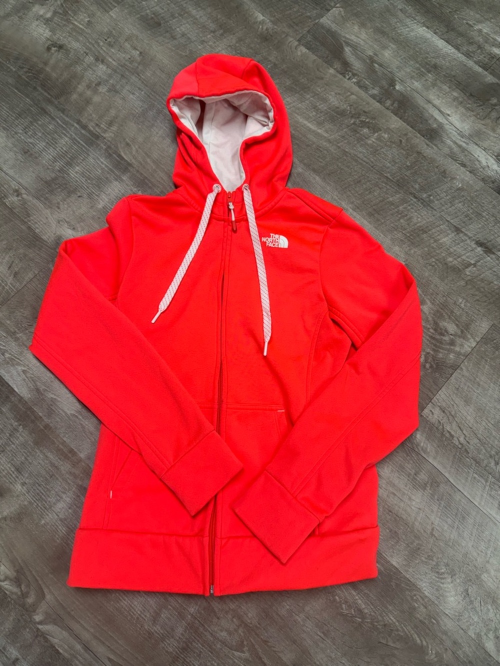 The North Face Women’s Neon-Coral Full-Zip Hooded Sweatshirt